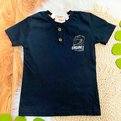 Conj. Camiseta Engine Racing e Bermuda - Preto e Marrom